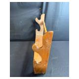 Vintage Wooden Two-Tier Wall Shelf Rack