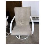 Patio Set with 2 Swivel Chairs and Glass-Top Side Table