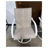 Patio Set with 2 Swivel Chairs and Glass-Top Side Table