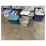 Assorted Storage Totes and Latching Plastic Bins Lot