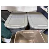 Assorted Storage Totes and Latching Plastic Bins Lot