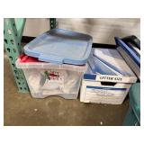 Assorted Storage Totes and Latching Plastic Bins Lot
