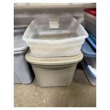 Lot of Storage Totes and Bins with Lids Assorted Sizes and Colors