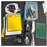 Office Supply Lot with Notebooks, Writing Instruments, Tape Dispensers, and Staples