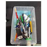Office Supply Lot with Notebooks, Writing Instruments, Tape Dispensers, and Staples