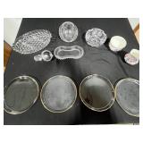 Assorted Decorative Dishware and Crystal Bowls Including Lenox, Paragon, and Capiz Shell Tray
