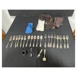 Collection of Vintage Community Plate Silverplate Flatware with Storage Pouches