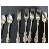 Collection of Vintage Community Plate Silverplate Flatware with Storage Pouches