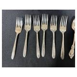 Collection of Vintage Community Plate Silverplate Flatware with Storage Pouches