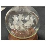 Collection of Nautical Decor Items - Mary Rose Glass Ship, Conch Shell, Sea Horse Embedment