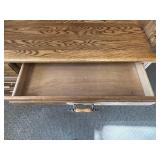 VTG Oak Roll Top Desk with Drawers and Storage Compartments