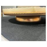 Vintage Entertaining Set with Glass Tray, Divided Serving Dish, Milk Glass Hand Dish, and Floral Napkins