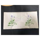 Vintage Entertaining Set with Glass Tray, Divided Serving Dish, Milk Glass Hand Dish, and Floral Napkins