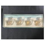 Vintage Home Decor Lot: Hobnail Milk Glass Pedestal Plate, Crystal Coasters, Salt and Pepper Shakers, Papel Match Holder