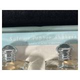 Vintage Home Decor Lot: Hobnail Milk Glass Pedestal Plate, Crystal Coasters, Salt and Pepper Shakers, Papel Match Holder