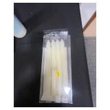 Lot of Enesco Porcelain Flower Figurines/Place Markers, Matchbooks, Blue Pillar Candle, and Taper Candles