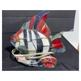 Stained Glass Fish Lamp & Primitives by Kathy Coffee Quote Sign Set