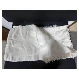 Lot of Two Textured White Throws/Blankets - on Threshold