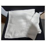 Lot of Two Textured White Throws/Blankets - on Threshold
