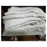 Lot of Two Textured White Throws/Blankets - on Threshold