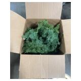 Holiday Decor Lot with Artificial Evergreen Garland, and Charger Plates