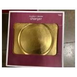 Holiday Decor Lot with Artificial Evergreen Garland, and Charger Plates