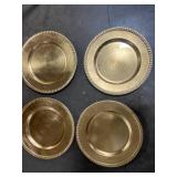 Holiday Decor Lot with Artificial Evergreen Garland, and Charger Plates