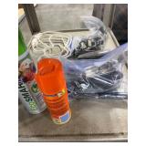 Utility Cart with Black & Decker Air Station Compressor/Inflator, Cleaning Supplies, Hardware, and Hand Tools Assortment