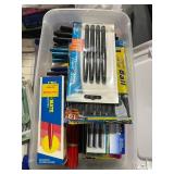 Fiskars Cutter w Large Office Supply Lot with Pens, Labels, Notebooks, and Accessories