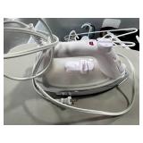 Sunbeam Iron with Tabletop Ironing Board and Laundry Basket of Hangers