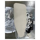 Sunbeam Iron with Tabletop Ironing Board and Laundry Basket of Hangers