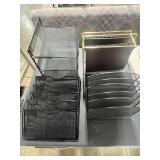 Set of Office Desk Organizers including File Holders and Trays
