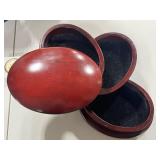 Decorative Home Lot: Crystal Vase, Pyrex Dishes, Wooden Jewelry Box, Amethyst Cluster on Stand, US Paperweight