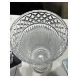 Decorative Home Lot: Crystal Vase, Pyrex Dishes, Wooden Jewelry Box, Amethyst Cluster on Stand, US Paperweight