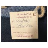 Lot of Handcrafted Wooden Signed Bowls, Lizzie High Folk Art Dolls, Framed Photo, and School Decor