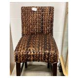 Woven Rattan Dining Chair with Wood Legs 39x16x20 Inches