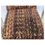 Woven Rattan Dining Chair with Wood Legs 39x16x20 Inches