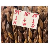 Woven Rattan Dining Chair with Wood Legs 39x16x20 Inches