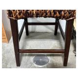 Woven Rattan Dining Chair with Wood Legs 39x16x20 Inches
