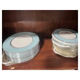 VTG Set of Castleton Turquoise China Salad & Dessert Plates