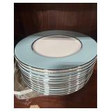 VTG Set of Castleton Turquoise China Salad & Dessert Plates