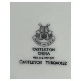 VTG Set of Castleton Turquoise China Salad & Dessert Plates