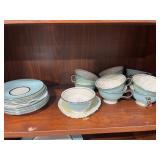 Castleton China Turquoise Tea Cups and Saucers Set
