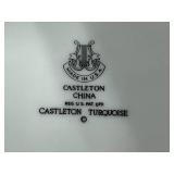 VTG Set of 10 Castleton China Turquoise Dinner Plates