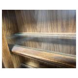 Vintage China Cabinet with Glass Doors, Light, and Drawer Storage