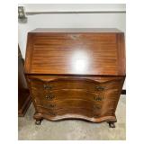 Antique Wooden Secretary Desk with Key
