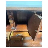 Antique Wooden Secretary Desk with Key