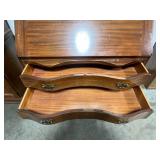 Antique Wooden Secretary Desk with Key