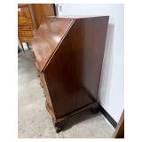 Antique Wooden Secretary Desk with Key