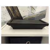 Abstract Canvas Wall Art with Display Stand and 3-Compartment Storage Shelf